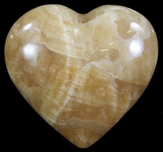 Polished, Brown Calcite Heart - Madagascar #62536